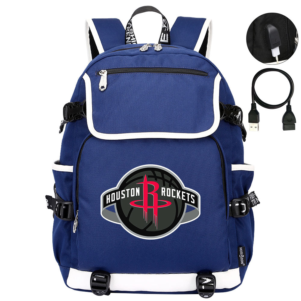 Houston Rockets Backpack School Notebook Travel Bags