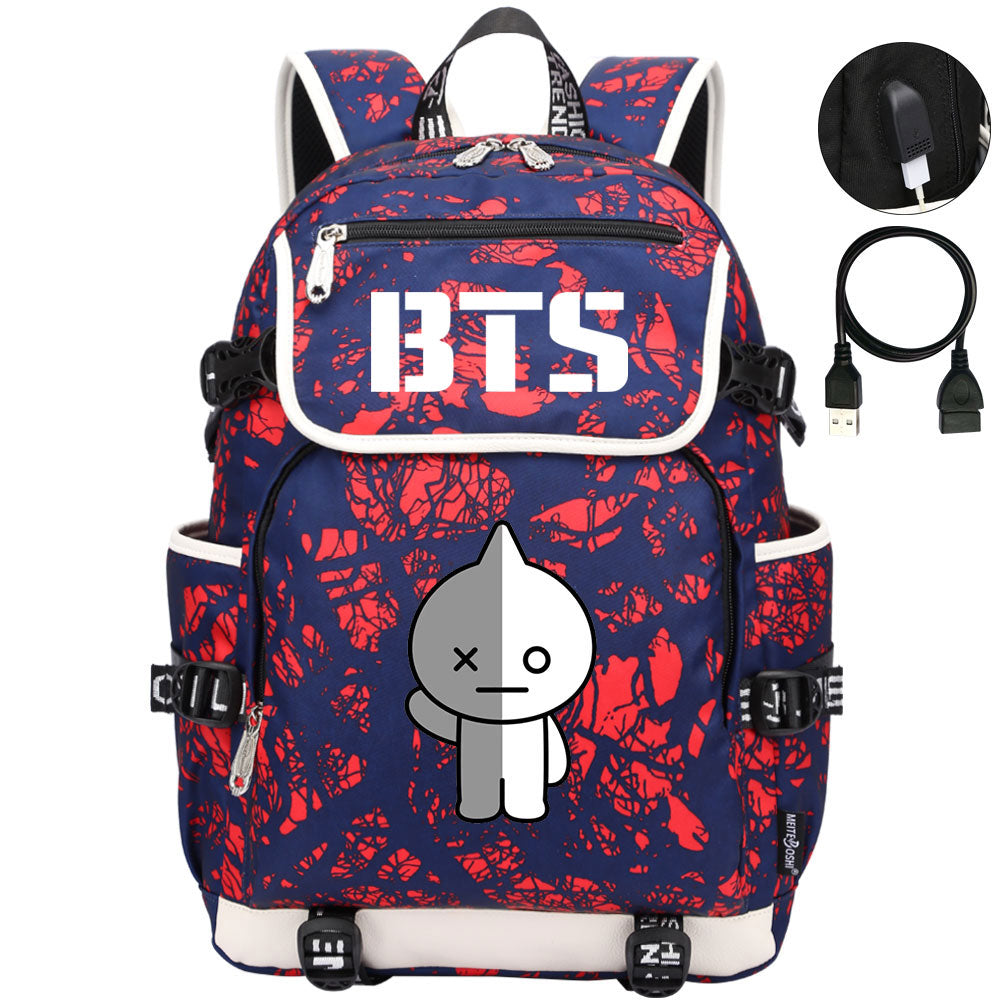 BTS VAN Backpack School Notebook Travel Bags