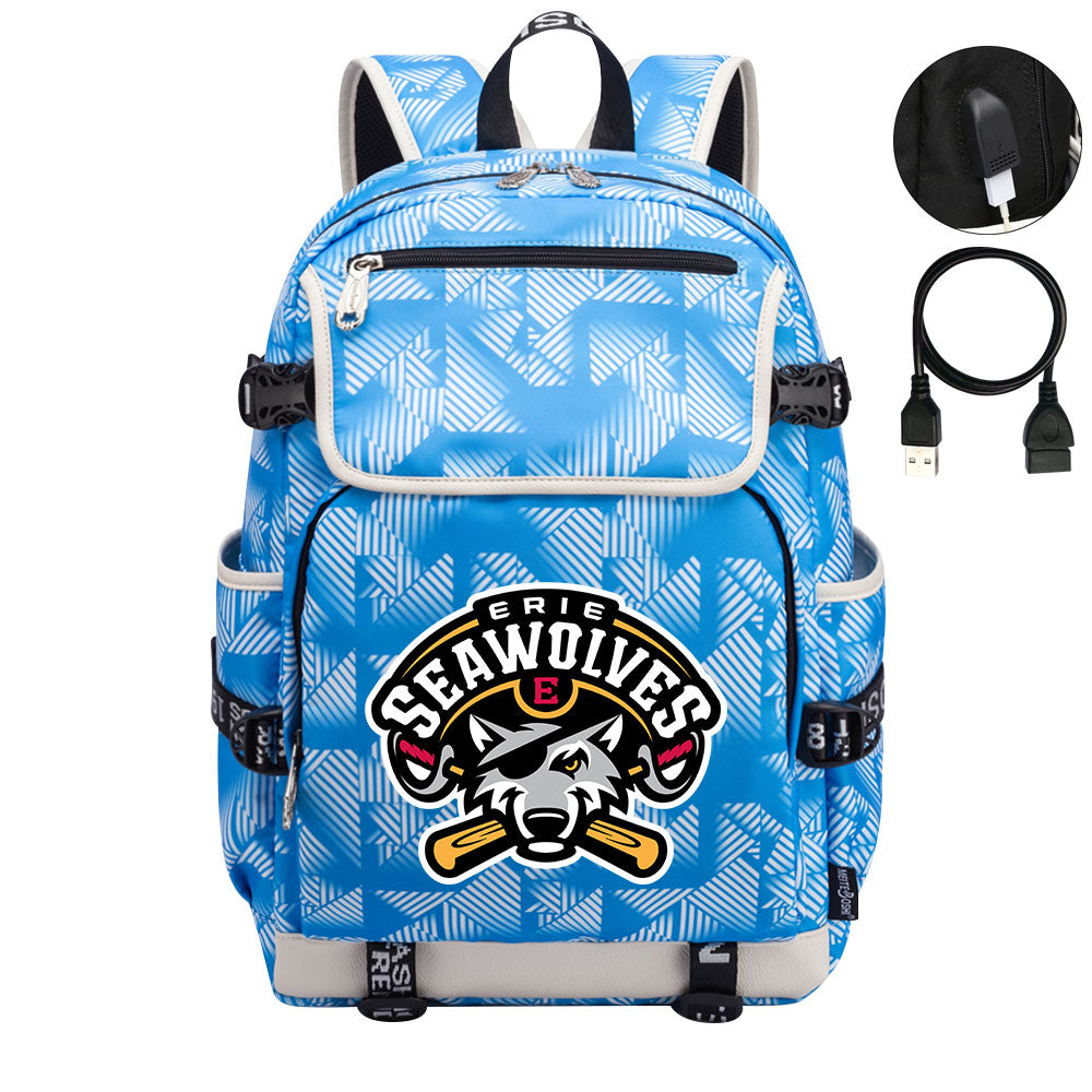 Erie SeaWolves Backpack School Notebook Travel Bags