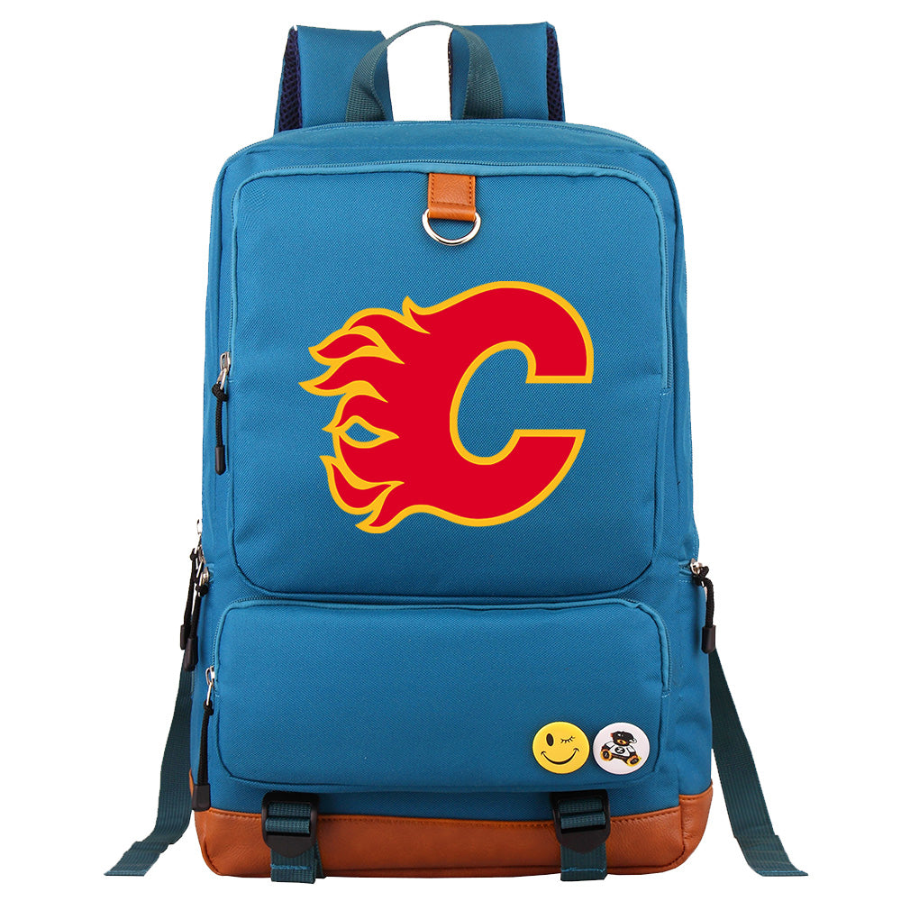 Calgary Flames Hockey Team Proof Backpack NoteBook Laptop School Bag