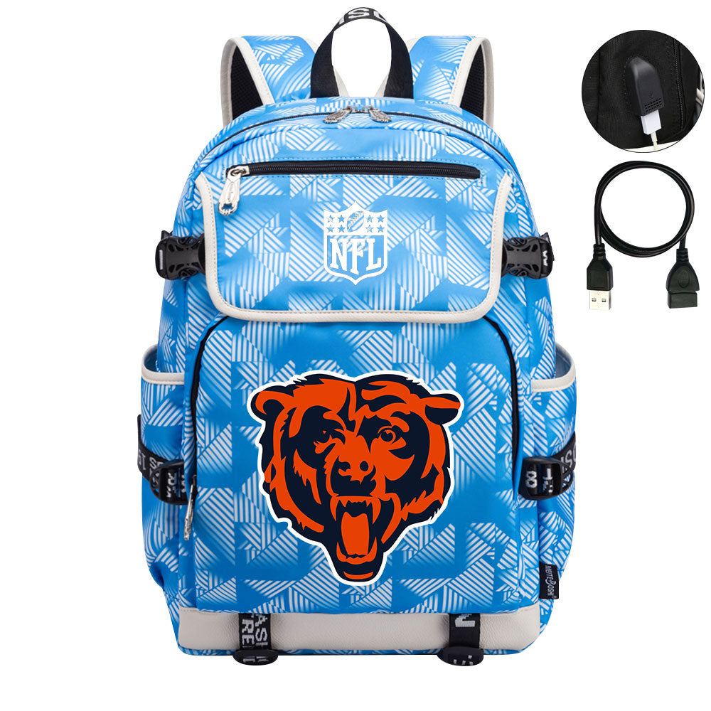 Chicago Bears Football Backpack School Notebook Travel Bags
