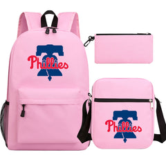 Philadelphia Phillies Baseball School Backpack Shoulder Bag Pencil Bags 3pcs Set