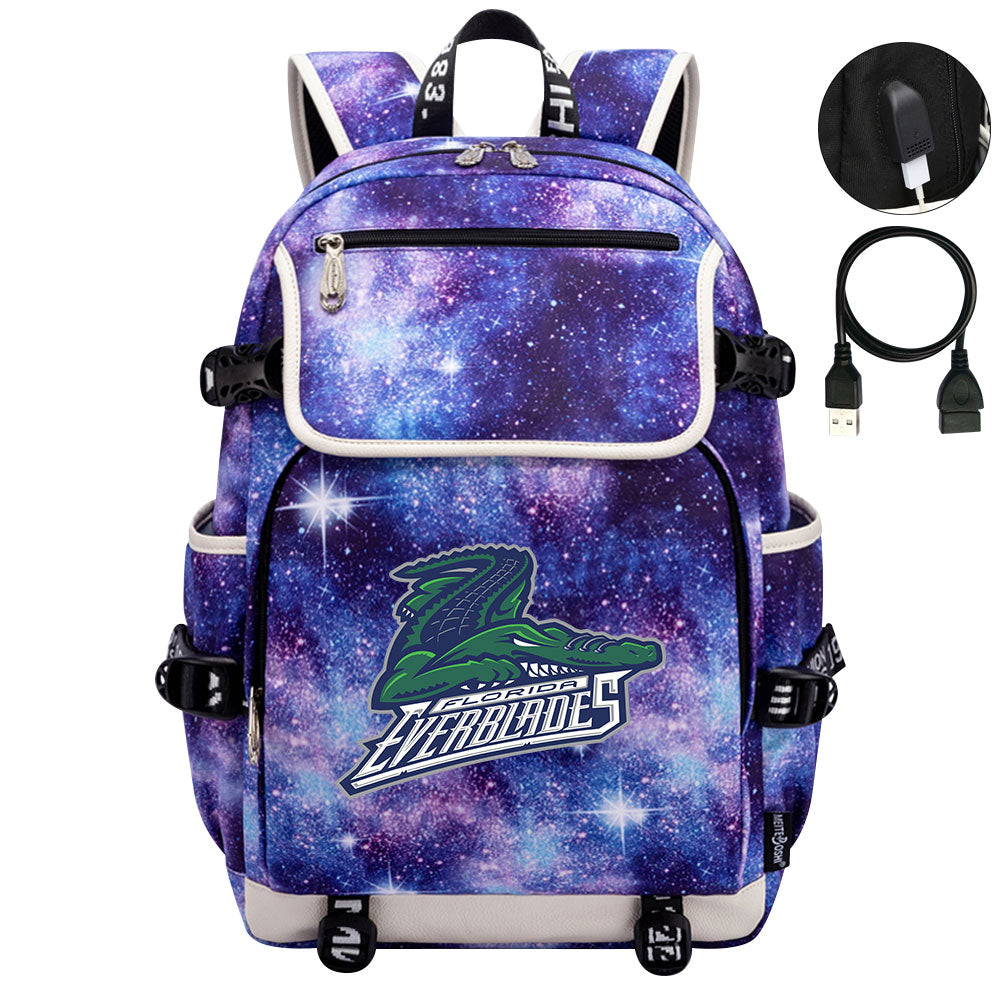Florida Everblades Hockey League Backpack School Notebook Travel Bag