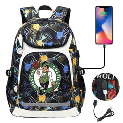 Boston Celtics Backpack School Notebook Travel Bags With USB