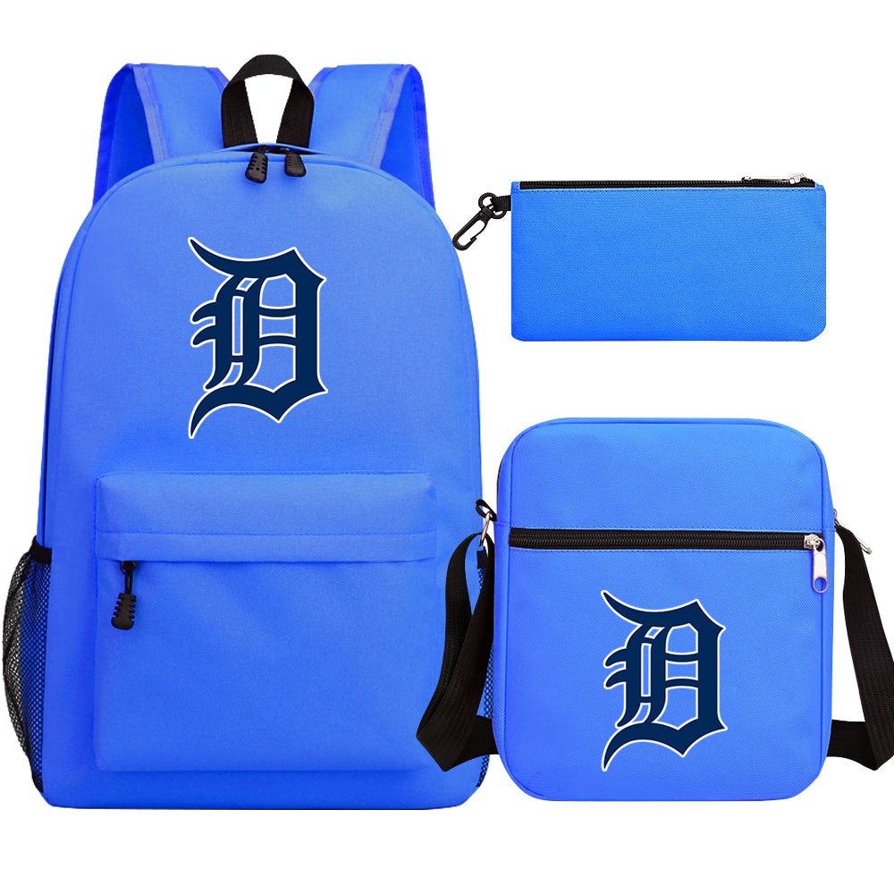 Detroit Tigers Baseball School Backpack Shoulder Bag Pencil Bags 3pcs Set