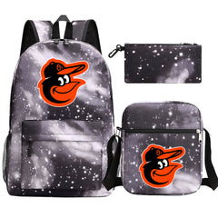 Baltimore Orioles Baseball School Backpack Shoulder Bag Pencil Bags 3pcs Set