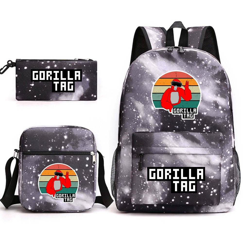 Gorilla Tag School Backpack Shoulder Bag Pencil Bags 3pcs Set
