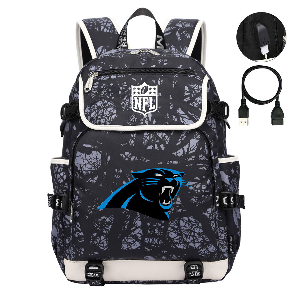Carolina Panthers Football Team Rugby Backpack School Notebook Travel Bag