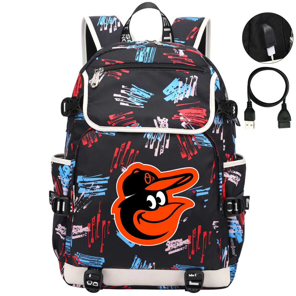Baltimore Orioles Backpack School Notebook Travel Bags