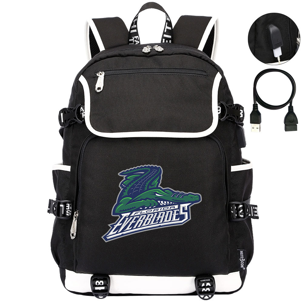 Florida Everblades Hockey League Backpack School Notebook Travel Bag
