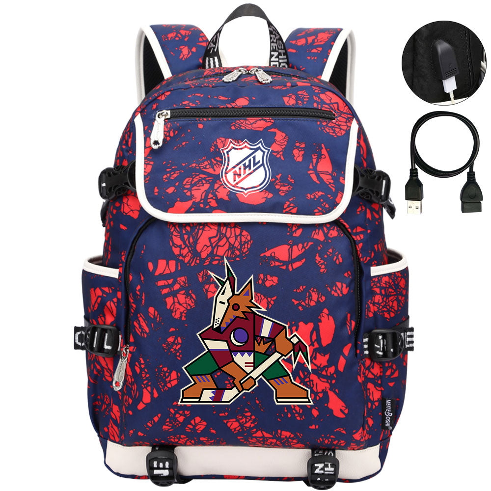 Arizona Coyotes Hockey Team Backpack School Notebook Travel Bags