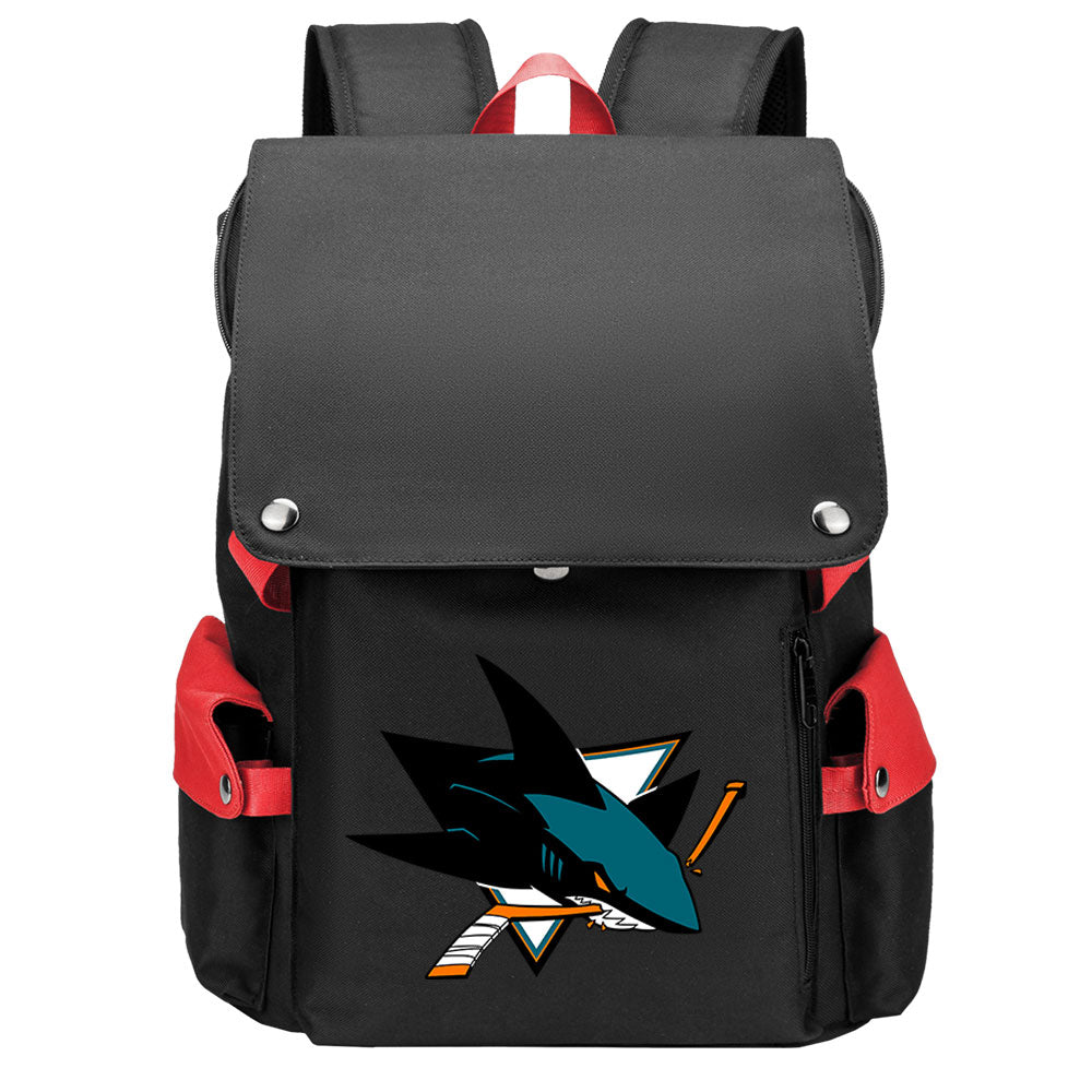 San Jose Sharks Hockey Team School Backpack Oxford Laptop Bag