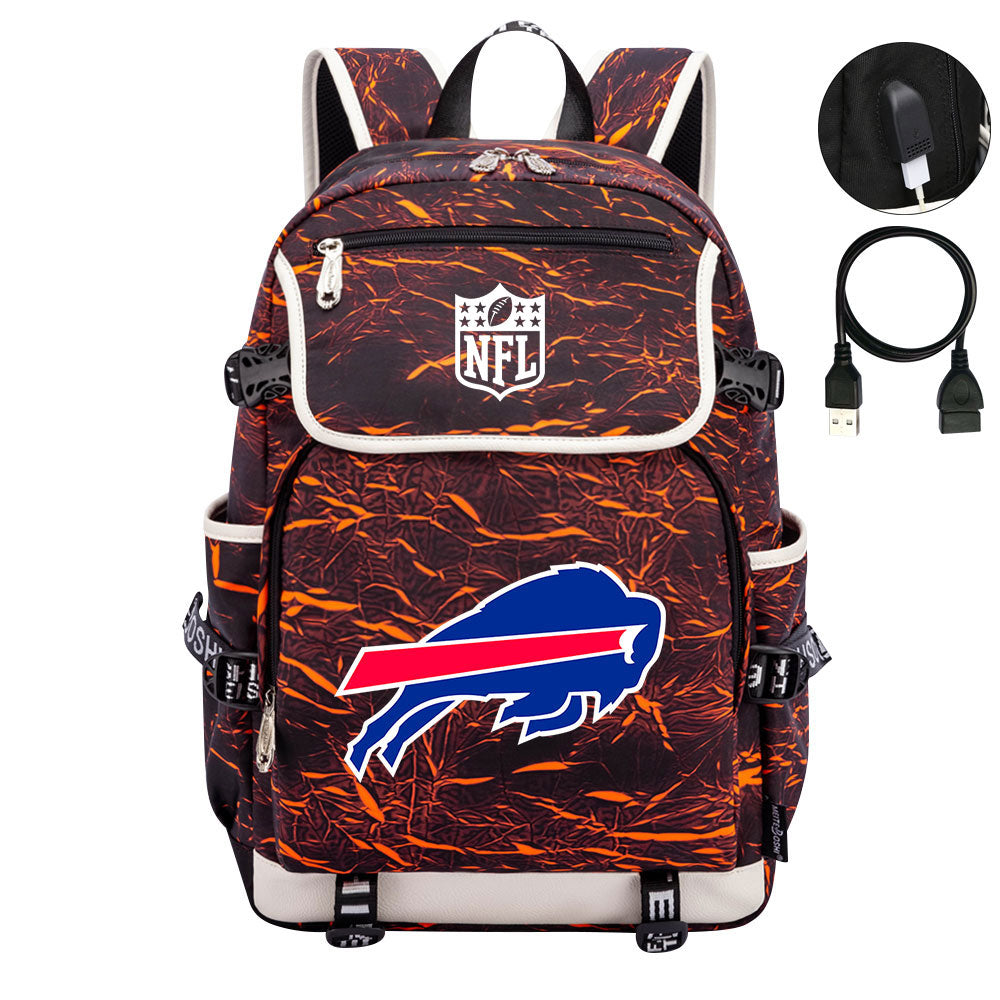 Buffalo Bills Football Team Rugby Backpack School Notebook Travel Bag