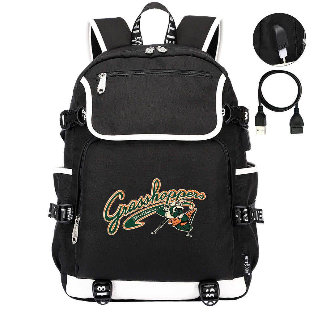 Greensboro Grasshoppers Backpack School Notebook Travel Bags
