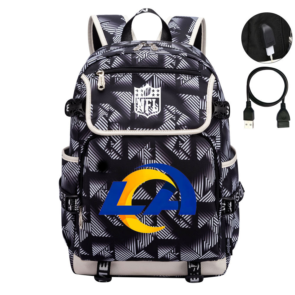 Los Angeles Rams Football Rugby Backpack School Notebook Travel Bags
