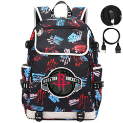 Houston Rockets Backpack School Notebook Travel Bags