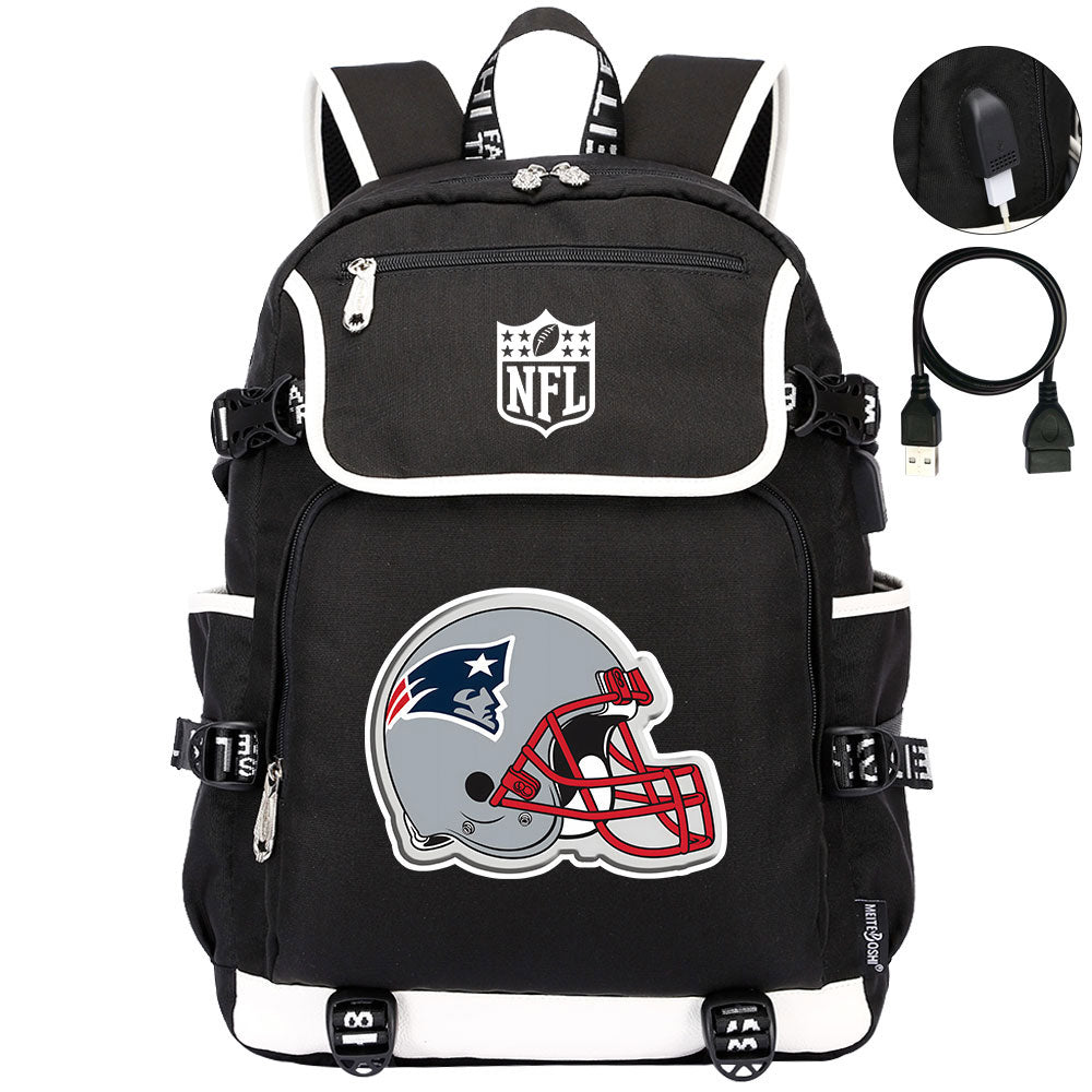New England Patriots Football Rugby Backpack School Notebook Travel Bags