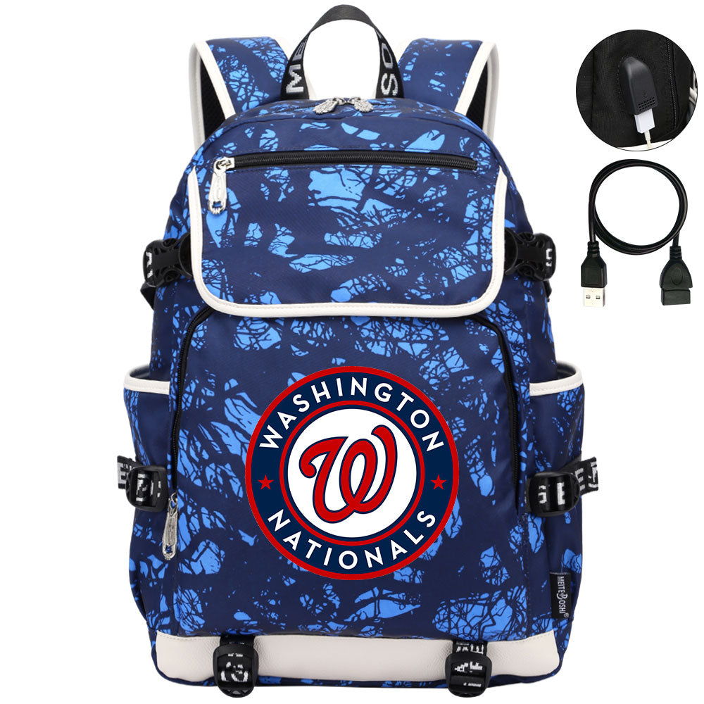Washington Nationals Backpack School Notebook Travel Bags