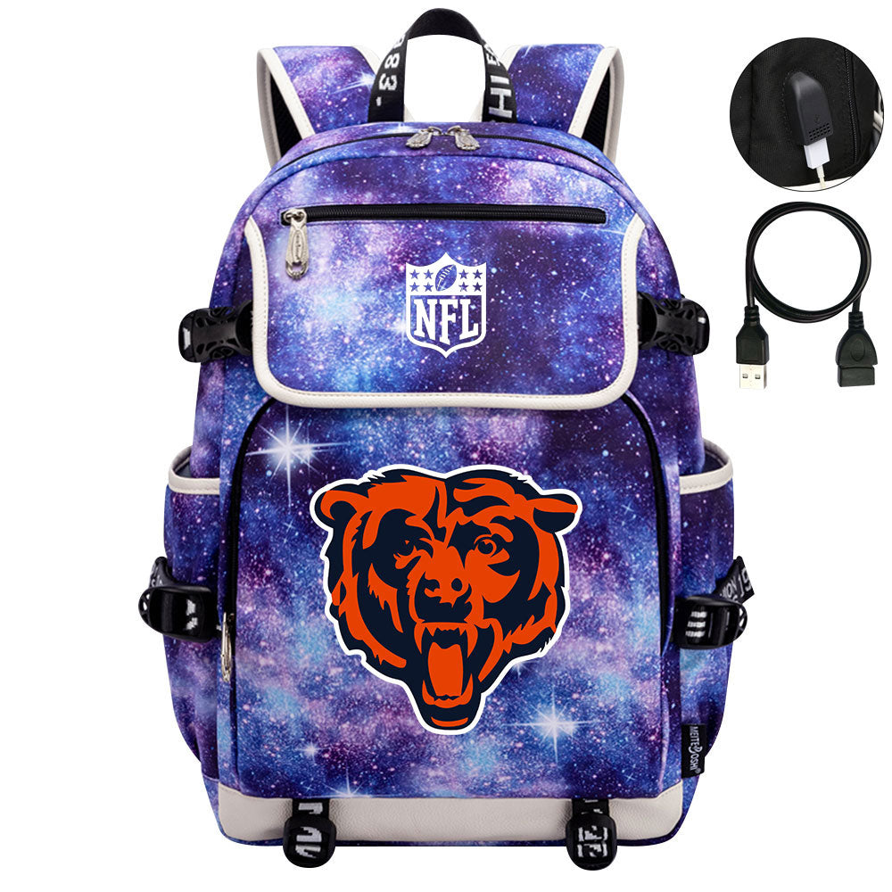 Chicago Bears Football Backpack School Notebook Travel Bags