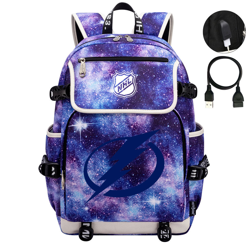 Tampa Bay Lightning Hockey League Backpack School Notebook Travel Bag
