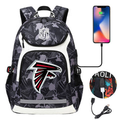 Atlanta Falcons Football Rugby Backpack School Notebook Travel Bags With USB