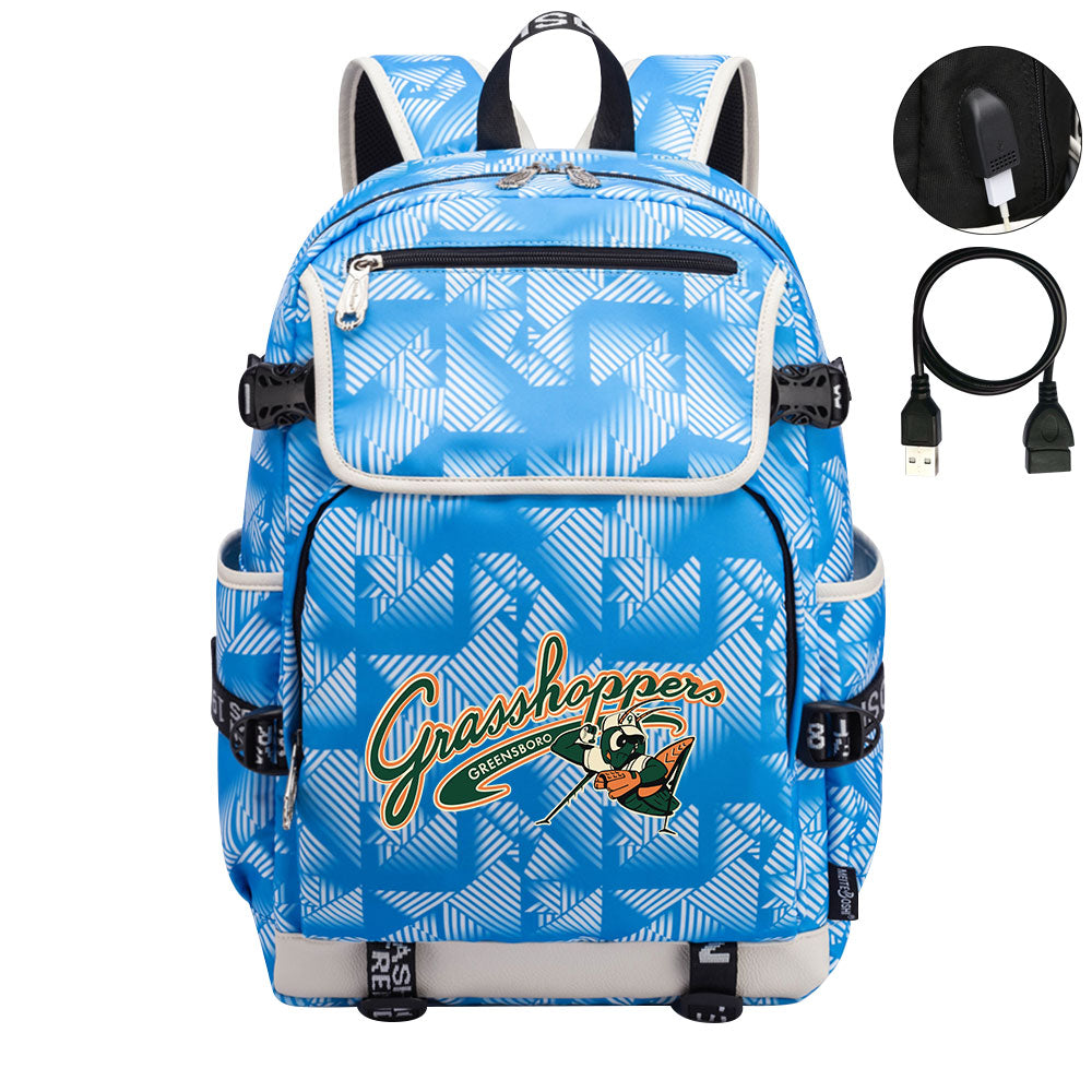 Greensboro Grasshoppers Backpack School Notebook Travel Bags
