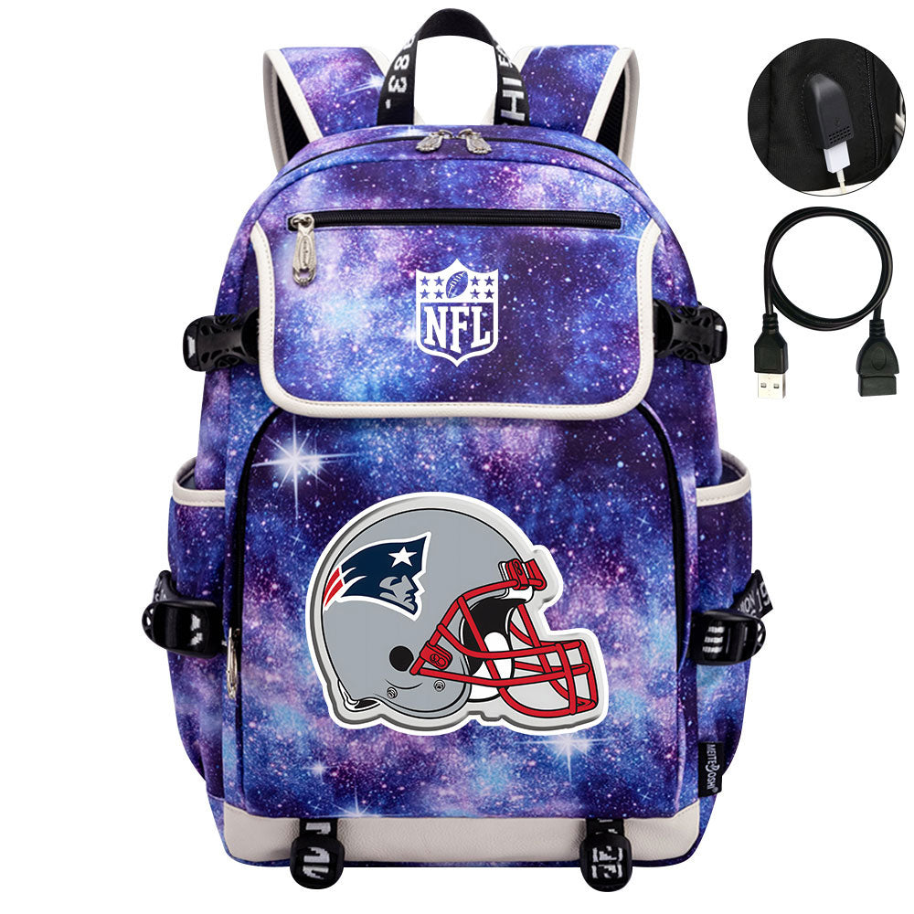 New England Patriots Football Rugby Backpack School Notebook Travel Bags
