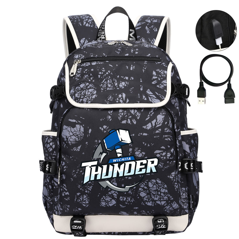 Wichita Thunder Hockey Backpack School Notebook Travel Bag
