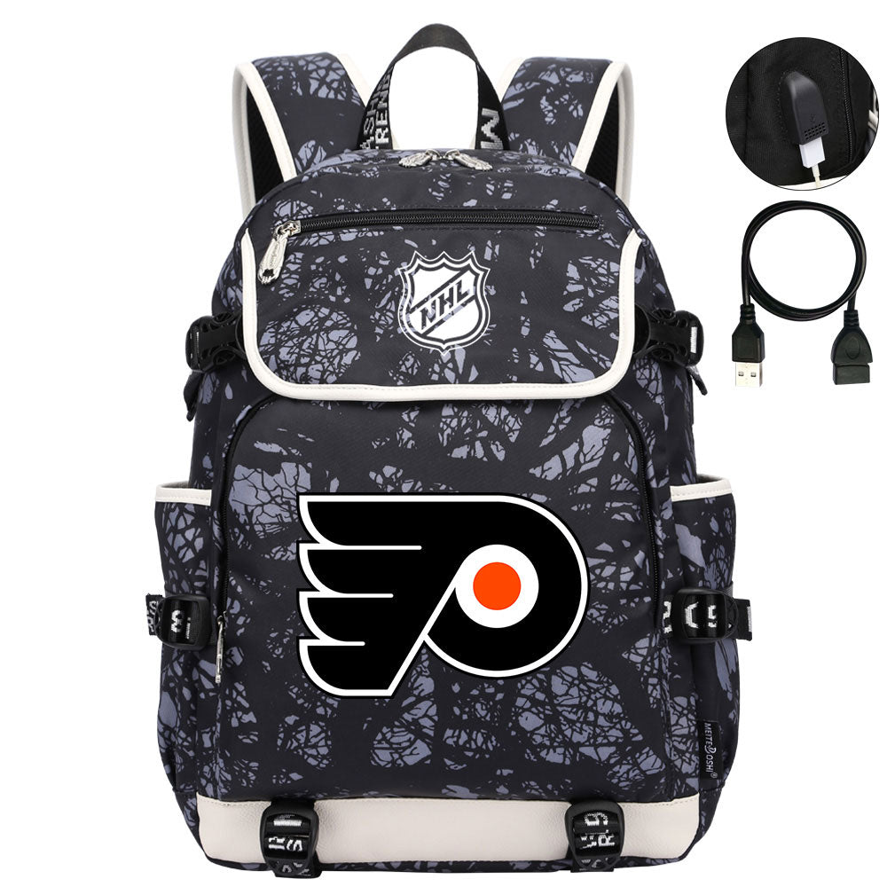 Philadelphia Flyers Hockey League Backpack School Notebook Travel Bag