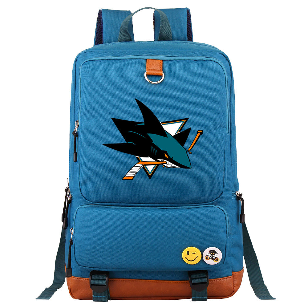 San Jose Sharks Hockey Team Proof Backpack NoteBook Laptop School Bag