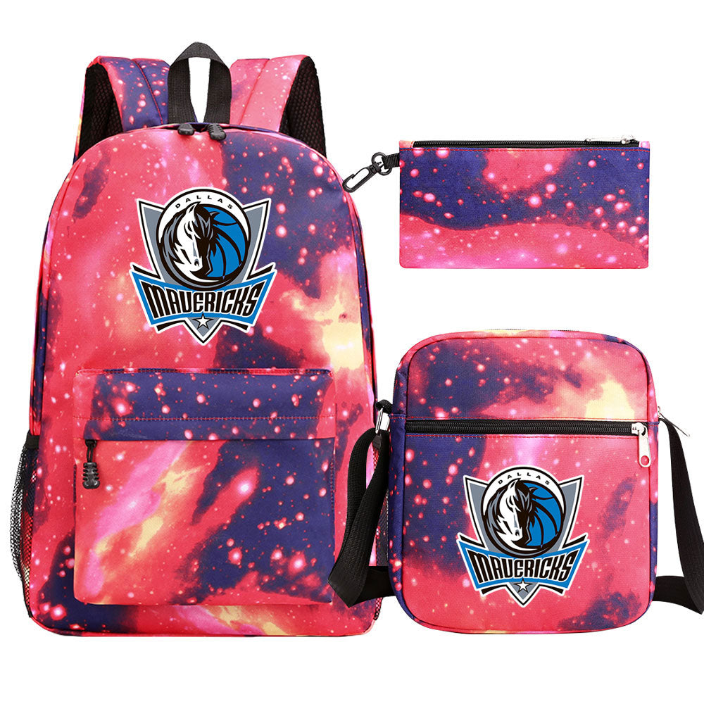Dallas Mavericks Basketball School Backpack Shoulder Bag Pencil Bags 3pcs Set