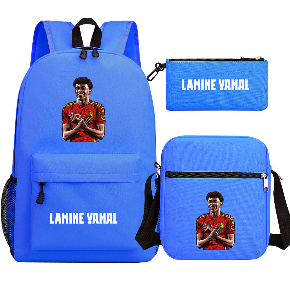 Lamine Yamal Football Player School Backpack Shoulder Bag Pencil Bags 3pcs Set