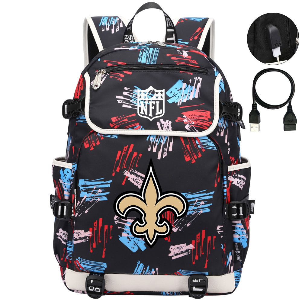 New Orleans Saints Football Rugby Backpack School Notebook Travel Bags