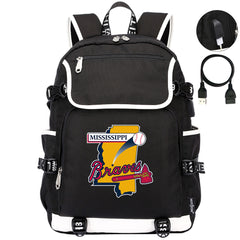 Mississippi Braves Backpack School Notebook Travel Bags