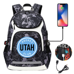 Utah Hockey Club Backpack School Notebook Travel Bags With USB