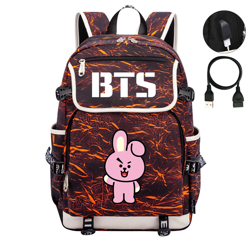 BTS Cooky Backpack School Notebook Travel Bags