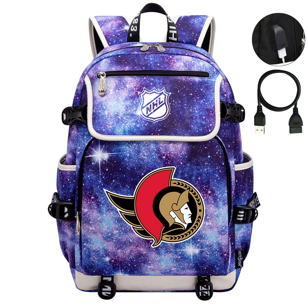 Ottawa Senators Hockey League Backpack School Notebook Travel Bags