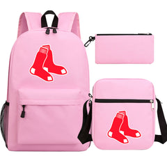Boston Red Sox Baseball School Backpack Shoulder Bag Pencil Bags 3pcs Set