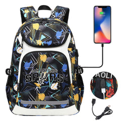 San Antonio Spurs Backpack School Notebook Travel Bags With USB