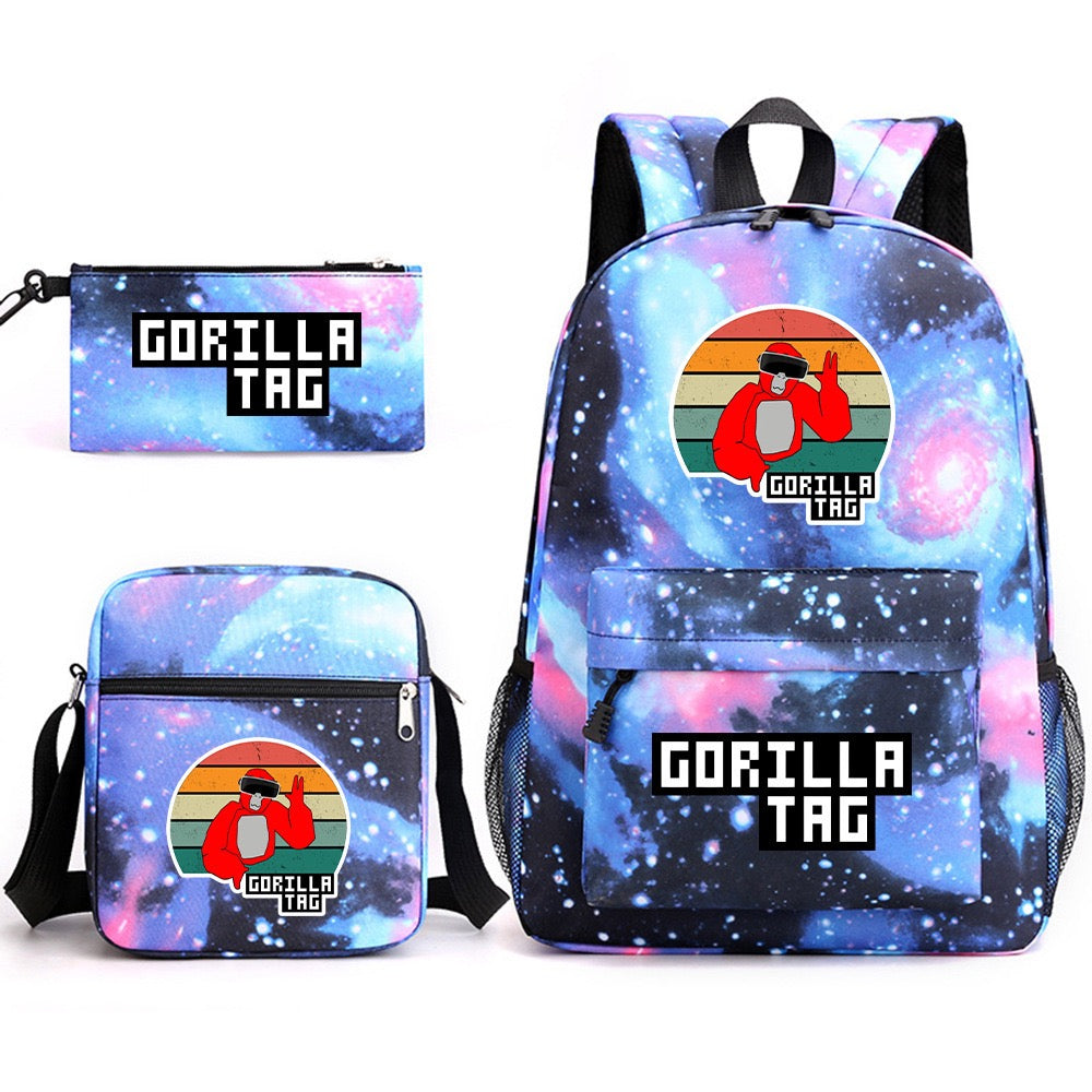 Gorilla Tag School Backpack Shoulder Bag Pencil Bags 3pcs Set