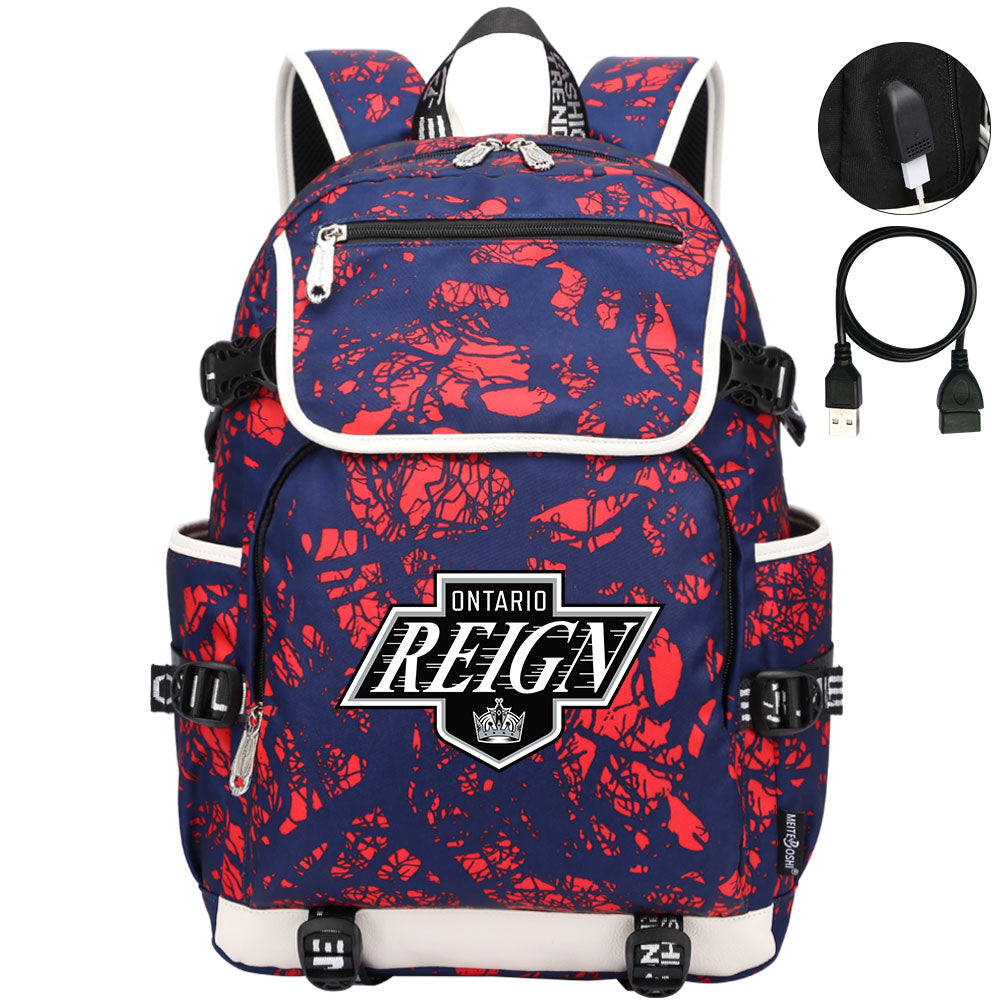 Ontario Reign Hockey League Backpack School Notebook Travel Bag