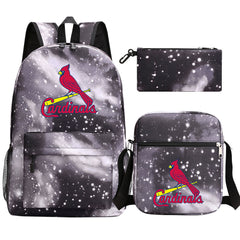 St Louis Cardinals Baseball School Backpack Shoulder Bag Pencil Bags 3pcs Set