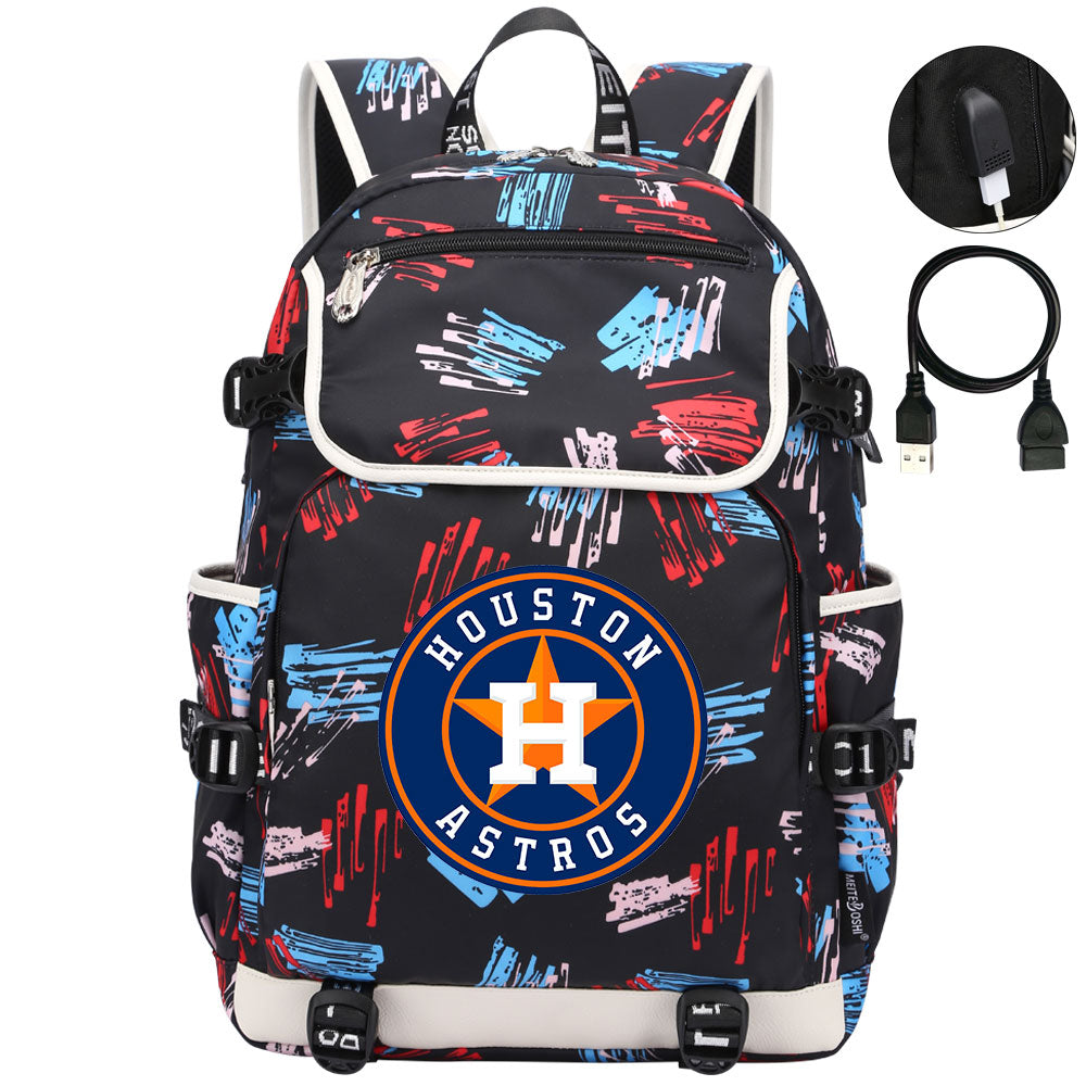 Houston Astros Backpack School Notebook Travel Bags