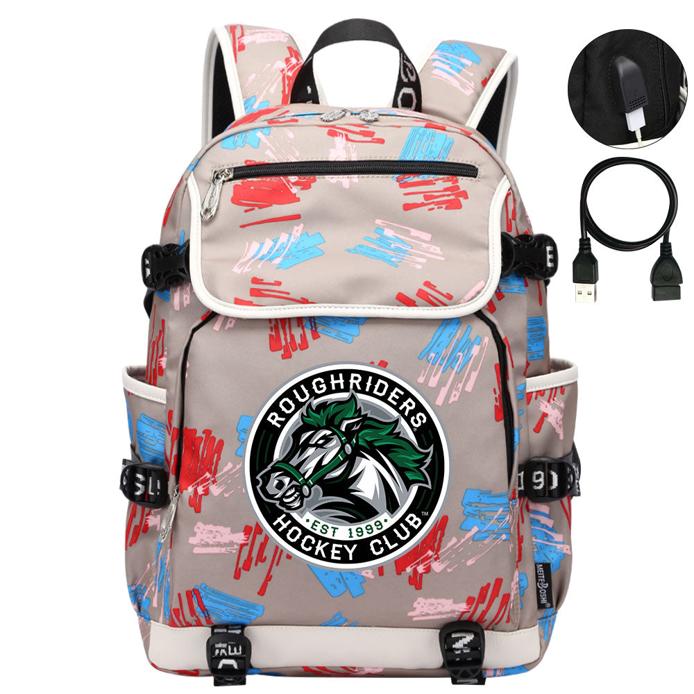 Roughriders Hockey League Backpack School Notebook Travel Bag