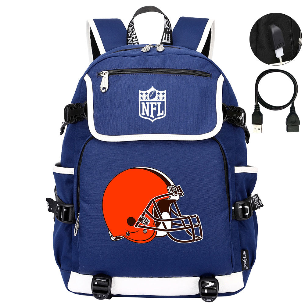 Cleveland Browns Football Team Rugby Backpack School Notebook Travel Bag