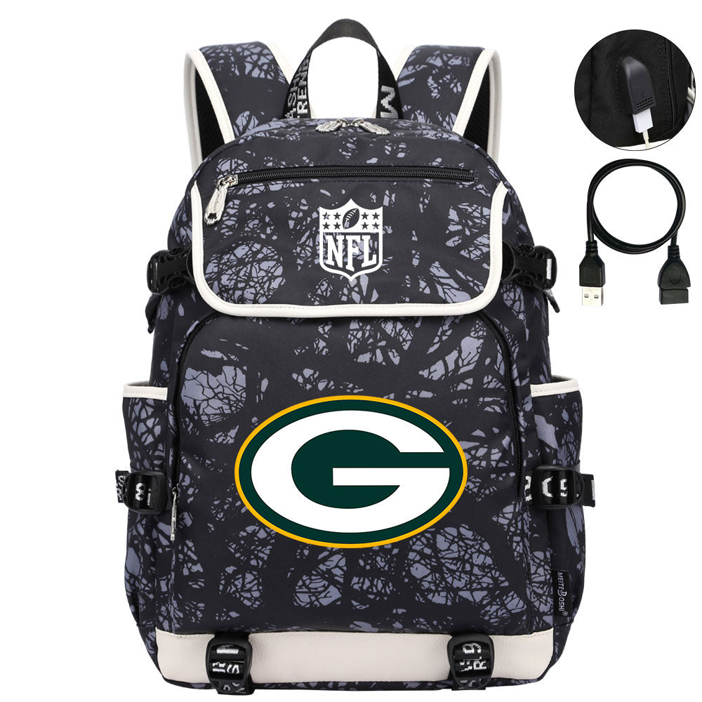 Green Bay Packers Football Team Rugby Backpack School Notebook Travel Bag
