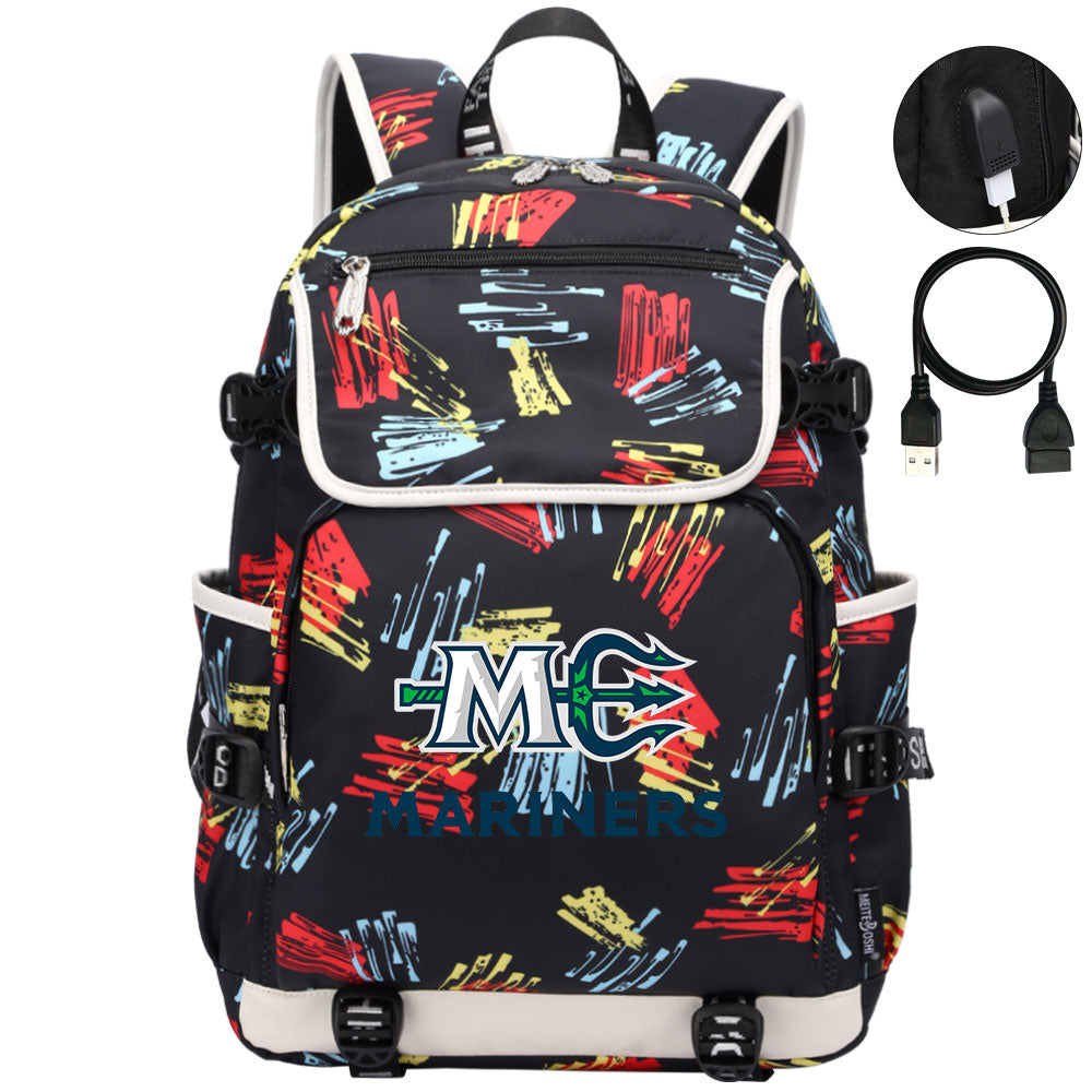 Maine Mariners Hockey League Backpack School Notebook Travel Bag