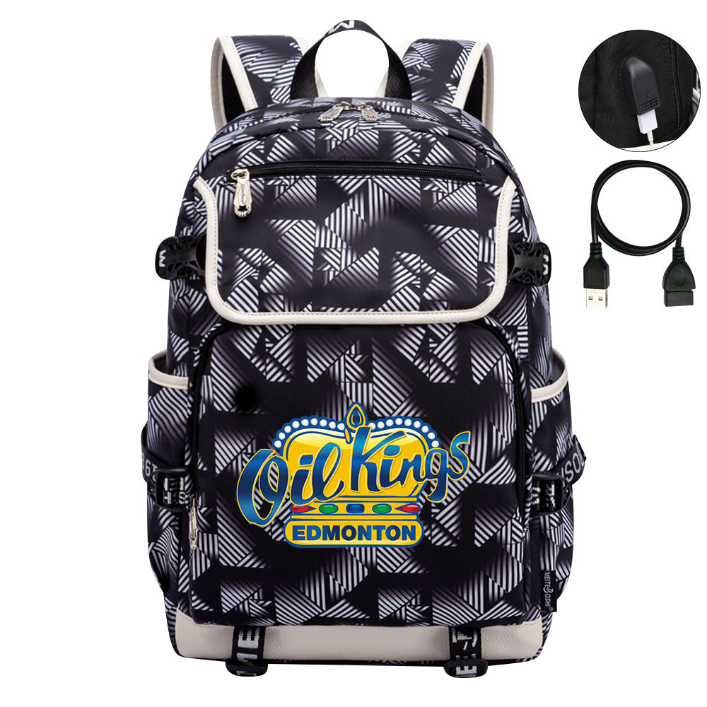 Edmonton Oil Kings Hockey League Backpack School Notebook Travel Bag