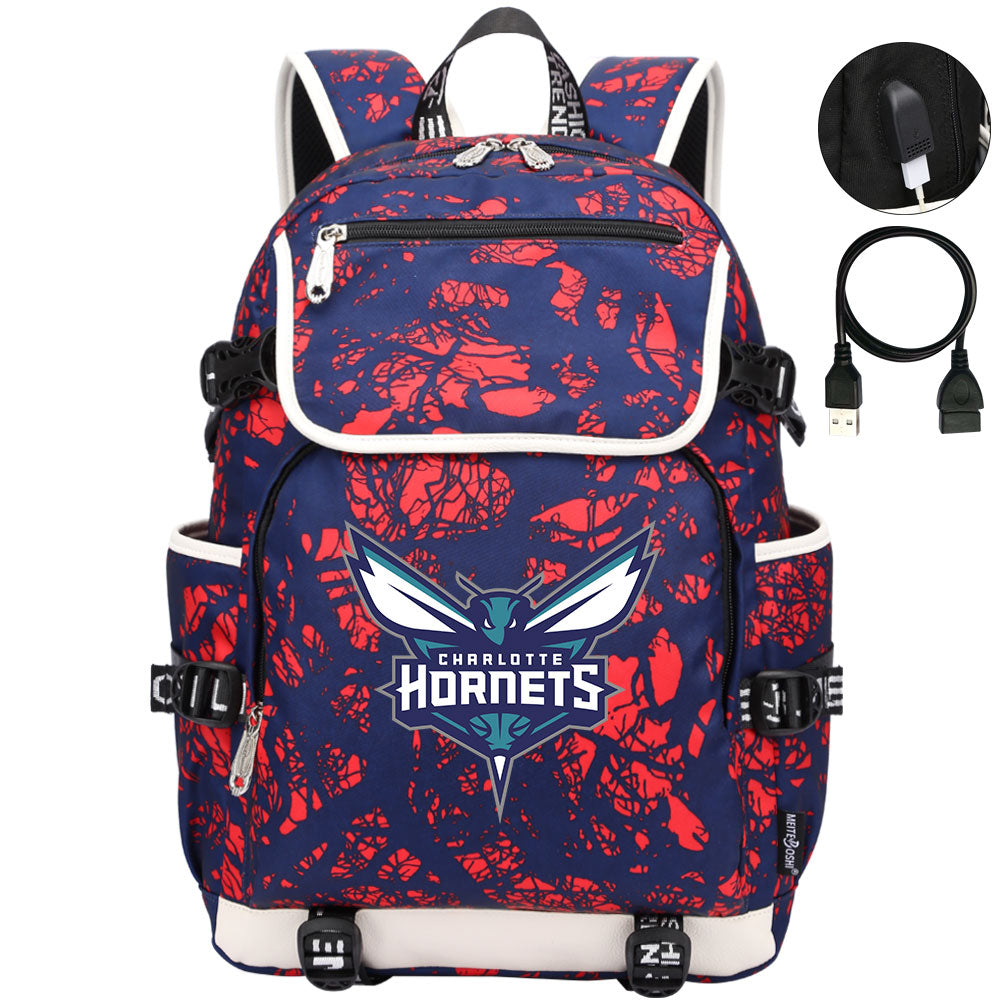 Charlotte Hornets Backpack School Notebook Travel Bags