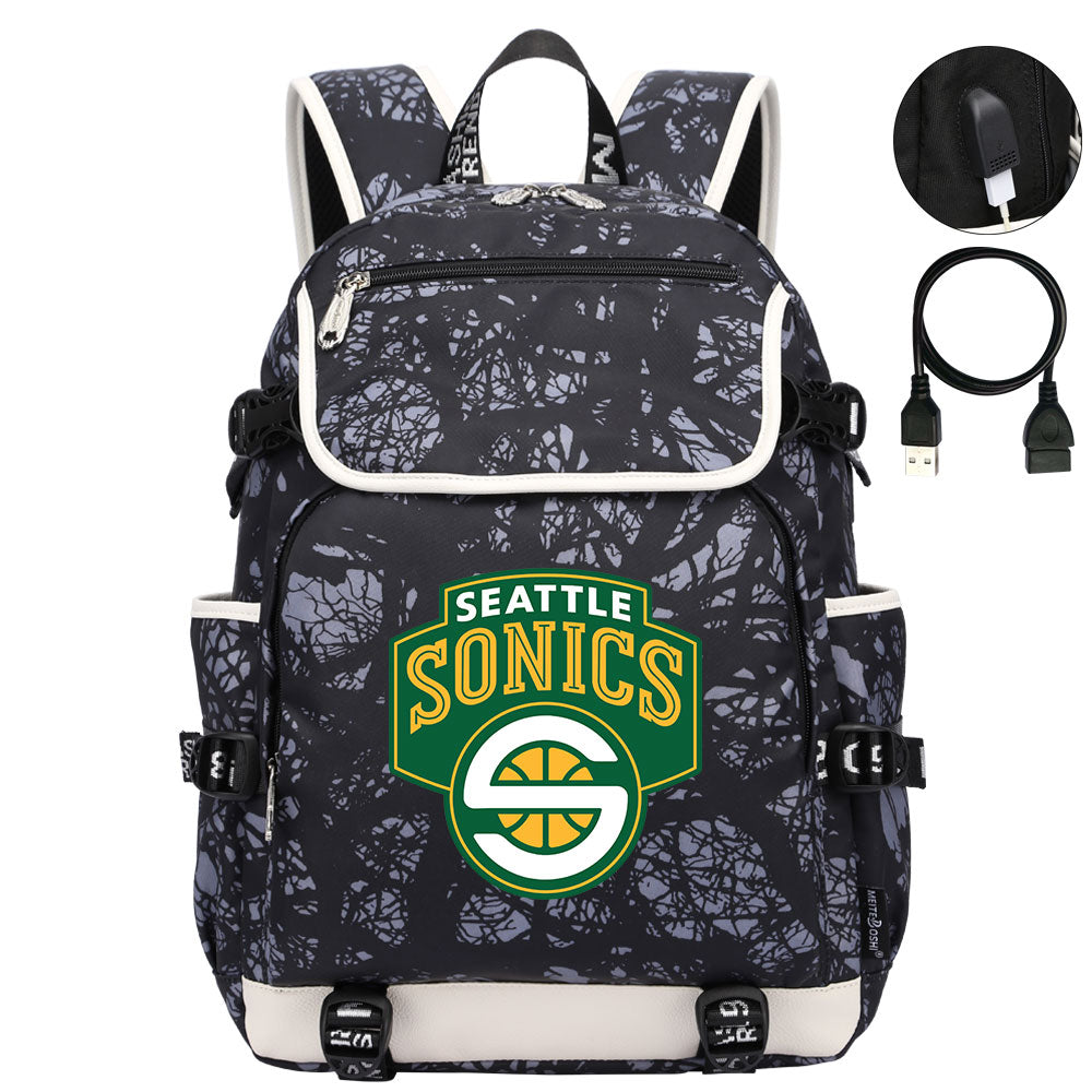 Seattle SuperSonics Backpack School Notebook Travel Bags
